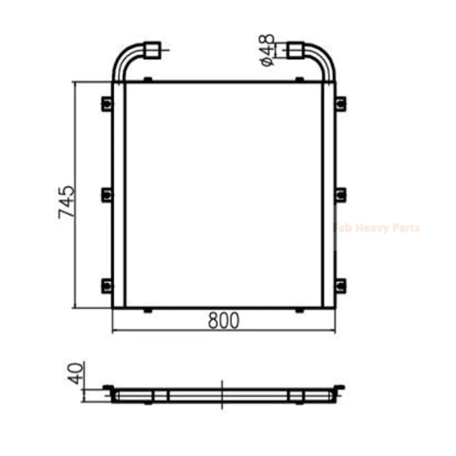 For Kato Excavator HD820V Hydraulic Oil Cooler - Fab Heavy Parts