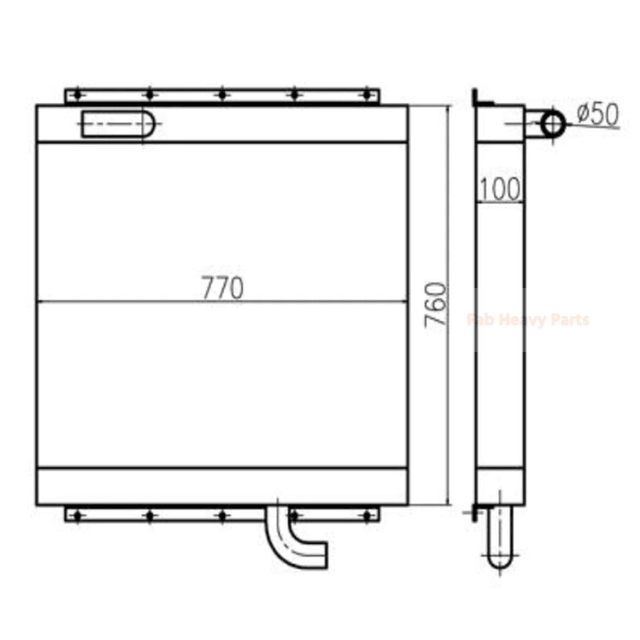 Pour Kato Excavator HD900-5 refroidisseur d'huile hydraulique