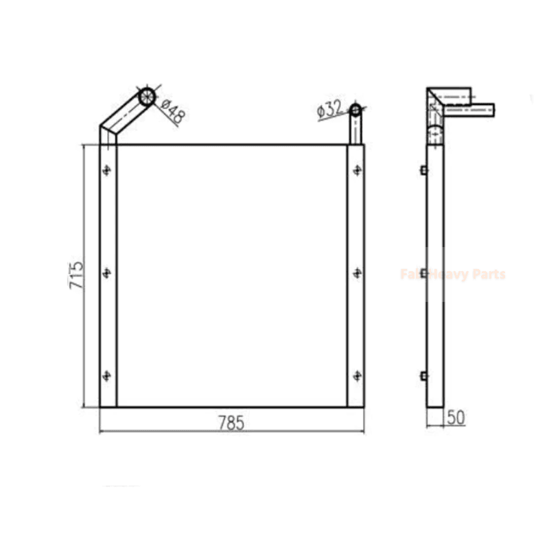For Kobelco Excavator SK100-3 Hydraulic Oil Cooler 2452U413S7