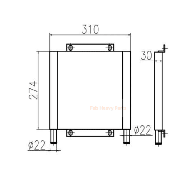 Passend für Komatsu Bagger PC20MR-1 PC20MRX-1 PC20UU-3 Motor 3D74E Hydraulikölkühler 21U-03-31130 20C-03-31410