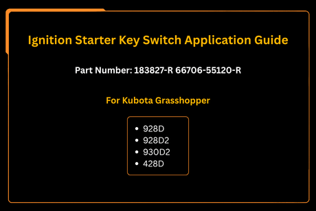 For Kubota Grasshopper 928D 928D2 930D2 428D Ignition Starter Key Switch - Fab Heavy Parts