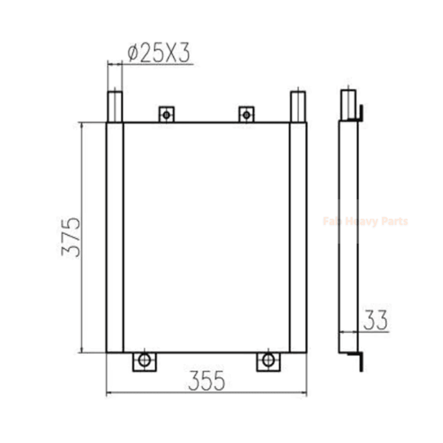 For Kubota KX155 KX163 KX165 Hydraulic Oil Cooler