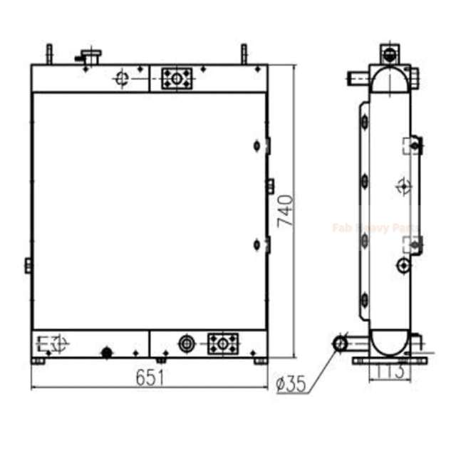 For Lonking LG6085 Hydraulic Oil Cooler - Fab Heavy Parts