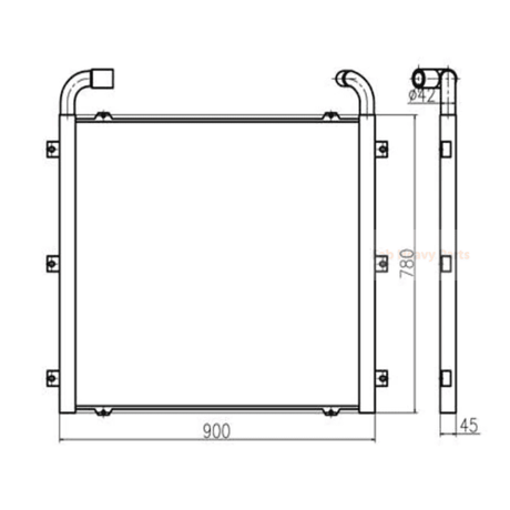 For Sany Excavator SY215 - 8 Hydruli Oil Cooler - Fab Heavy Parts