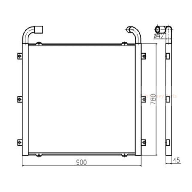 For Sany Excavator SY215 - 8 Hydruli Oil Cooler - Fab Heavy Parts