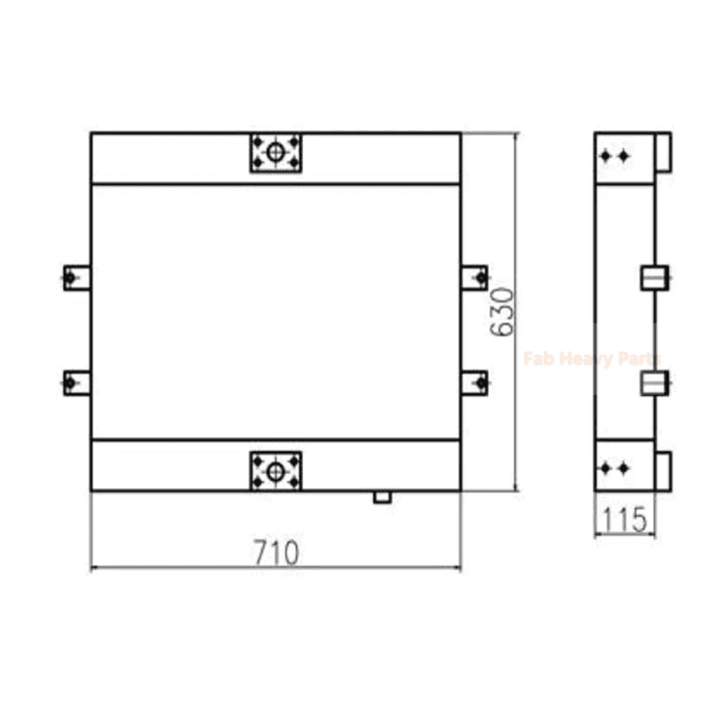 For SDLG LG6250E LG6300E Hydraulic Oil Cooler - Fab Heavy Parts