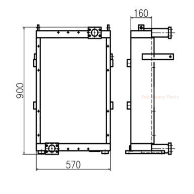 For SDLG LG6360E Hydraulic Oil Cooler - Fab Heavy Parts