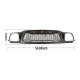 Front Grille Fits for Tacoma 2001 2002 2003 2004 With Amber LED Accent Lights Matte Black - Fab Heavy Parts