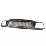 Front Grille Fits for Tacoma 2001 2002 2003 2004 With Amber LED Accent Lights Matte Black - Fab Heavy Parts