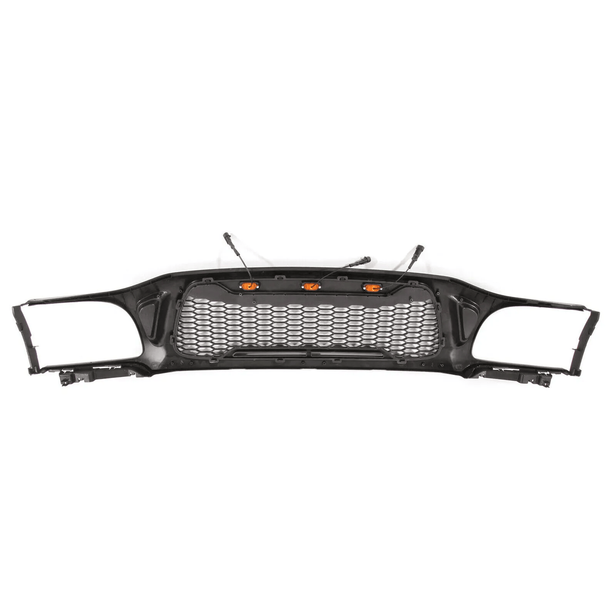Front Grille Fits for Tacoma 2001 2002 2003 2004 With Amber LED Accent Lights Matte Black - Fab Heavy Parts
