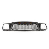 Front Grille Fits for Tacoma 2001 2002 2003 2004 With Amber LED Accent Lights Matte Black - Fab Heavy Parts