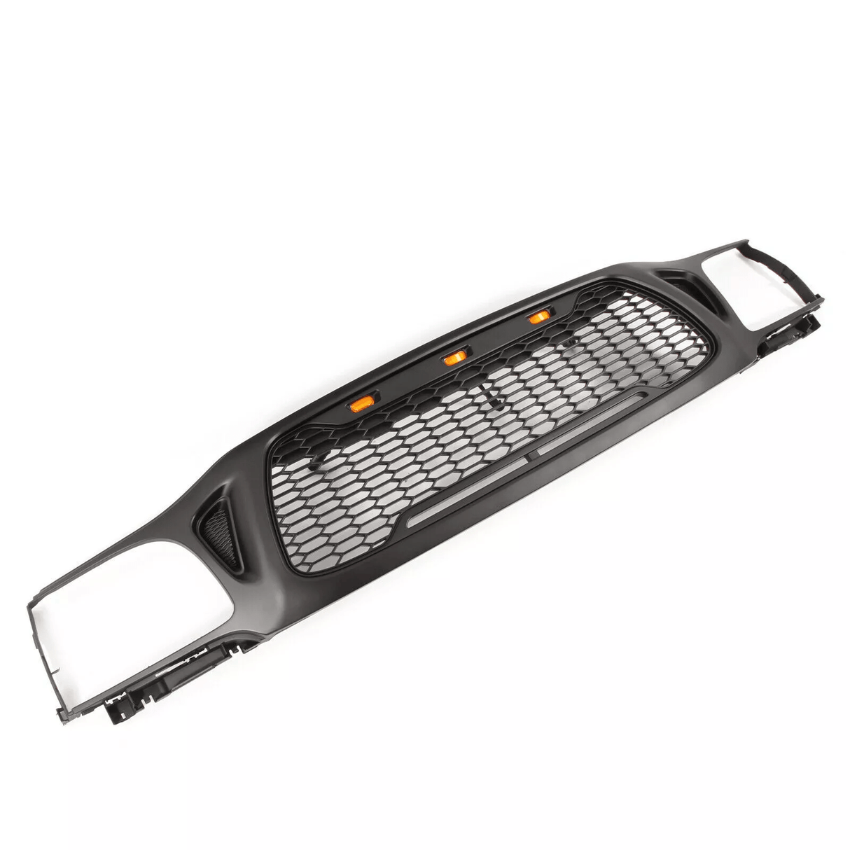 Front Grille Fits for Tacoma 2001 2002 2003 2004 With Amber LED Accent Lights Matte Black - Fab Heavy Parts