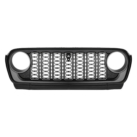 Front Mesh Grille Grid Grill for 2018 - 2024 Jeep Wrangler Rubicon Sahara Sport JL/JT Grill With Camera Hole Plastic - Fab Heavy Parts