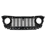 Front Mesh Grille Grid Grill for 2018 - 2024 Jeep Wrangler Rubicon Sahara Sport JL/JT Grill With Camera Hole Plastic - Fab Heavy Parts