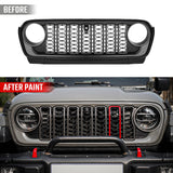 Front Mesh Grille Grid Grill for 2018 - 2024 Jeep Wrangler Rubicon Sahara Sport JL/JT Grill With Camera Hole Plastic - Fab Heavy Parts