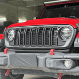 Front Mesh Grille Grid Grill for 2018 - 2024 Jeep Wrangler Rubicon Sahara Sport JL/JT Grill With Camera Hole Plastic - Fab Heavy Parts