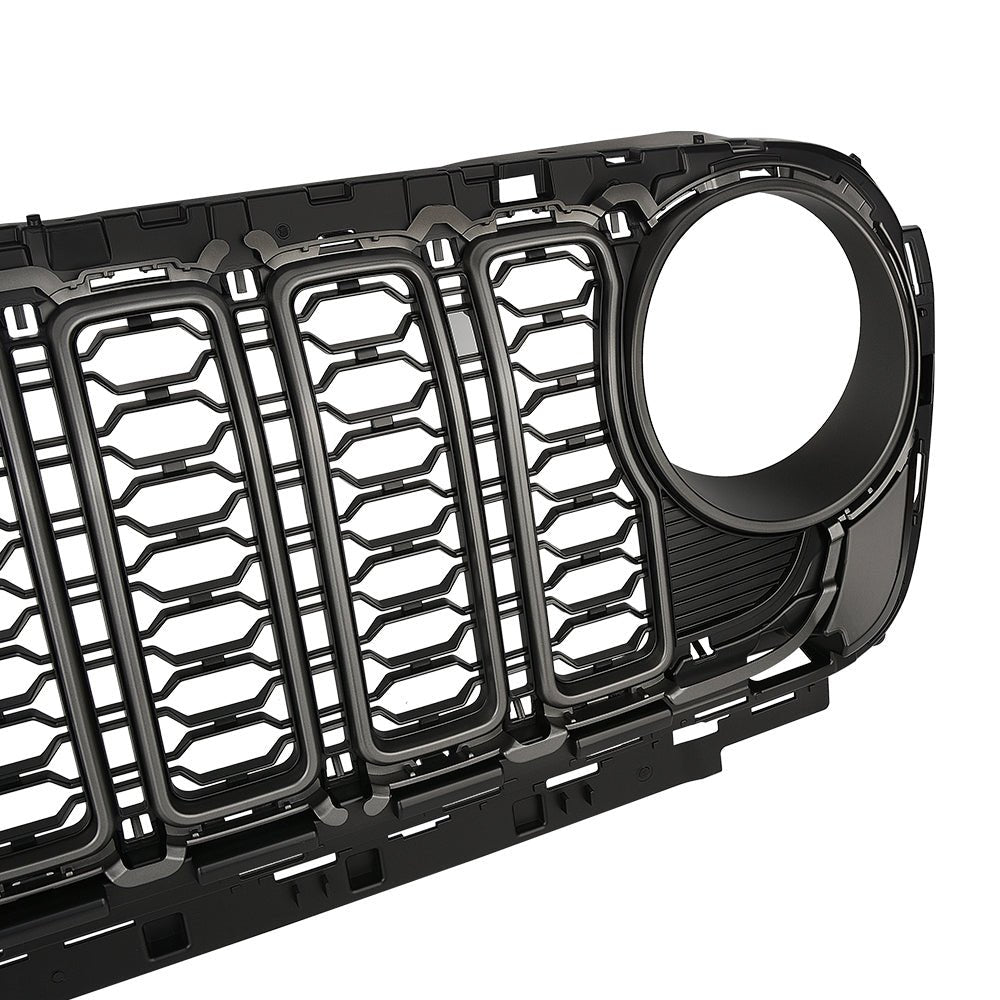 Front Mesh Grille Grid Grill for 2018 - 2024 Jeep Wrangler Rubicon Sahara Sport JL/JT Grill With Camera Hole Plastic - Fab Heavy Parts