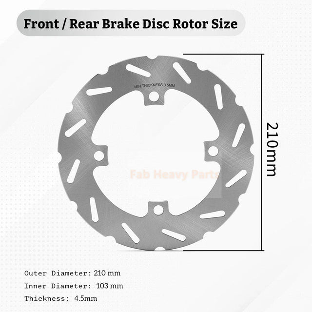 Front Rear Brake Disc Rotors Pads 43251 - HL4 - A01 Fits for Honda Pioneer 1000 SXS 1000M3/M5 2016 - 2024 - Fab Heavy Parts