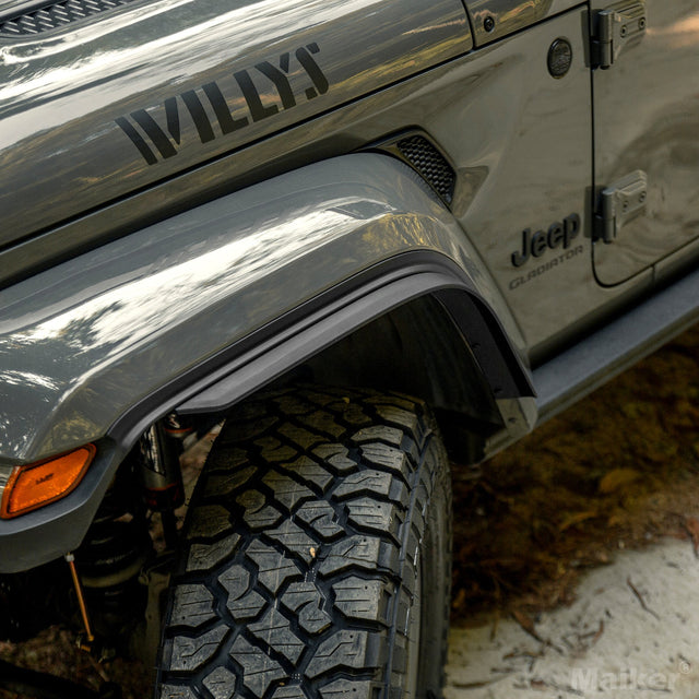 Front & Rear Fender Flares Fits for 2018 - 2023 Jeep Wrangler JL & JLU Unlimited Sahara (Fit Original Low Fender Not Fit 4xe) - Fab Heavy Parts