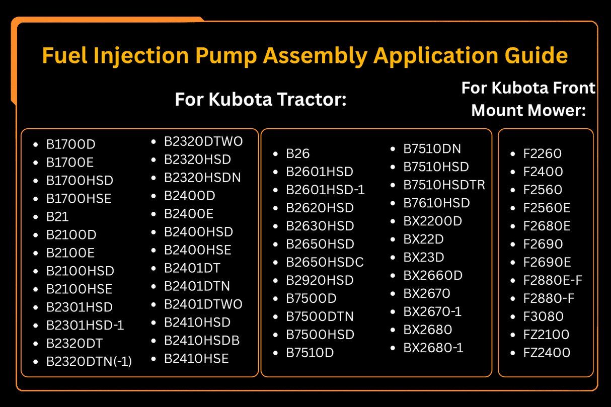 Fuel Injection Pump Assembly 16032 - 51013 Fit for Kubota Engine D905 D1005 D1105 D1305 - Fab Heavy Parts