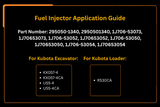 Fuel Injector 295050 - 1340 1J706 - 53073 1J706 - 53050 Fits for Kubota KX057 - 4 U55 - 4CA U55 - 4 R530 R530CA - Fab Heavy Parts