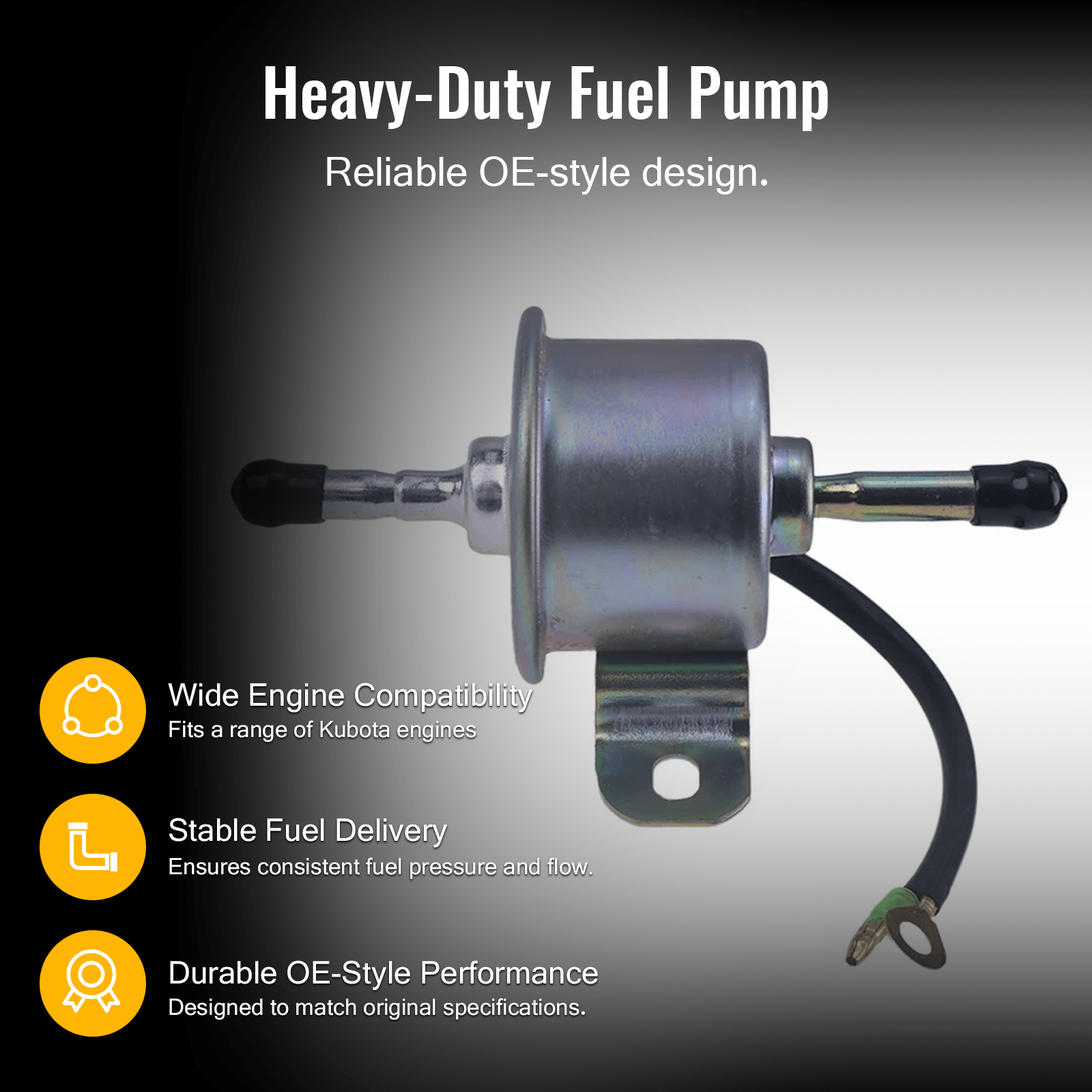 Fuel Pump 17208 - 52030 for Kubota Engine D722 D902 D1105 D1703 V1505 V2203 V2607 Z602 - Fab Heavy Parts