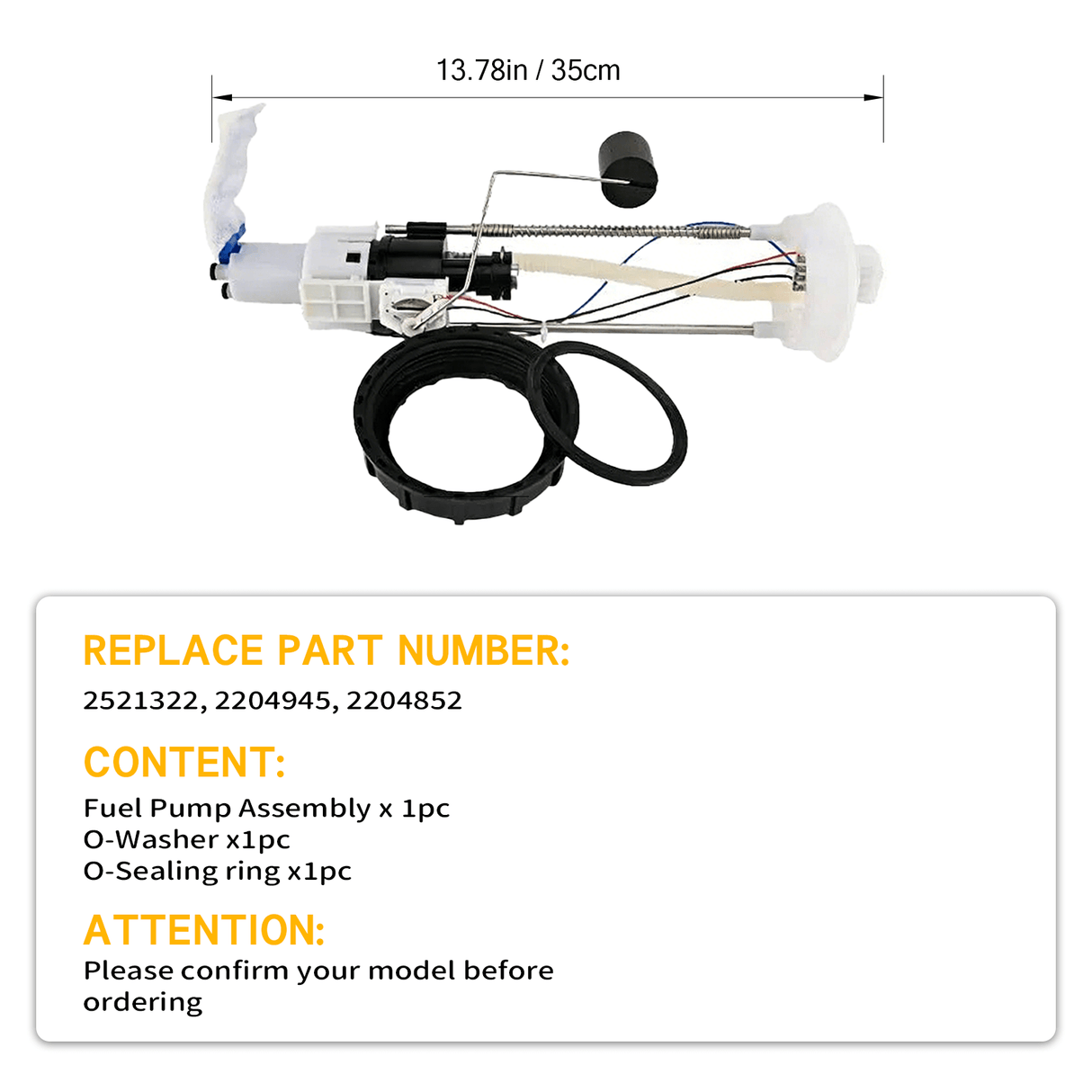 Fuel Pump 2521322 2204945 for Polaris Ranger 570 500 800 Sportsman 850 RZR 570 - Fab Heavy Parts