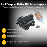 Fuel Pump 25‑393‑19‑S Fits for Kohler Engine ECH440 ECH630 ECH650 EZT750 - Fab Heavy Parts