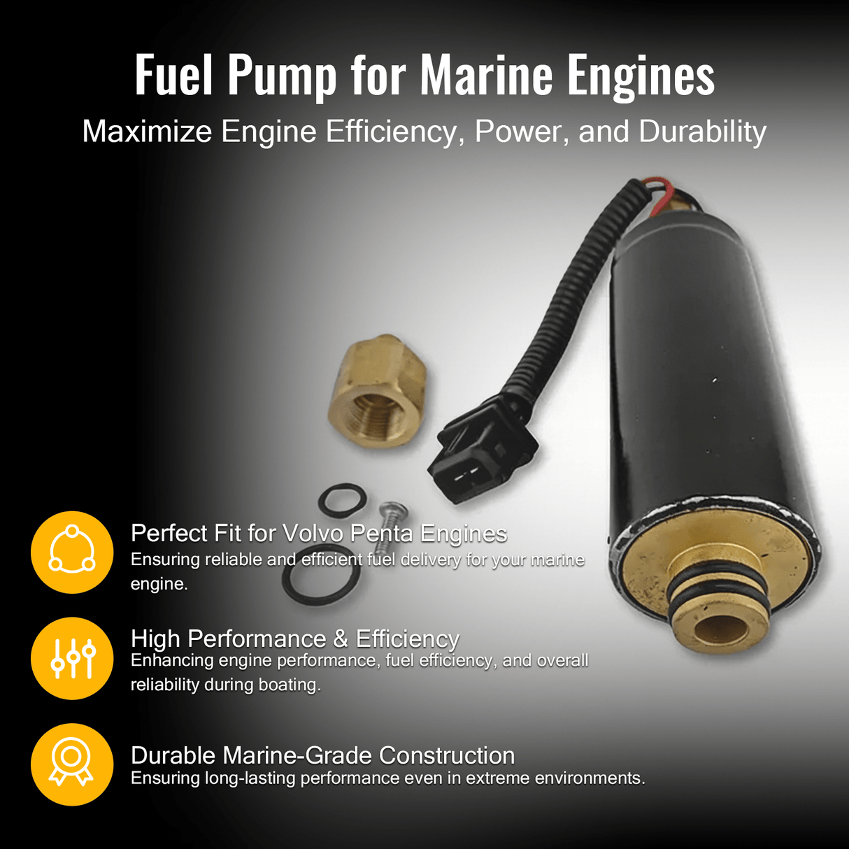 Fuel Pump 3861355 3860210 21608511 for Volvo Penta Engine 4.3L 5.0L 5.7L 8.1L - Fab Heavy Parts