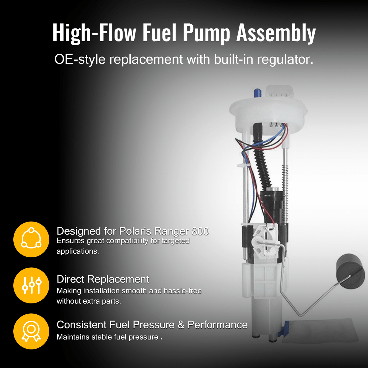 Fuel Pump Assembly 2204402 2521197 Fits for Polaris Ranger 800 2011 - 2012 43 or 58 Psi regulator - Fab Heavy Parts