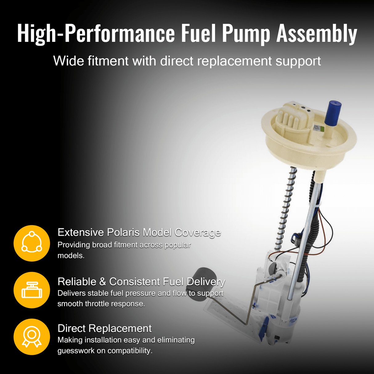 Fuel Pump Assembly 2208595 2205469 2207670 2205525 Fits for Polaris 14 - 16 Sportsman 570 15 - 23 Sportsman 850 1000 17 - 23 Scrambler 1000 - Fab Heavy Parts