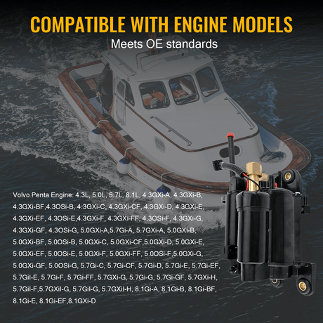 Fuel Pump Assembly 3594444 21545138 21397771 for Volvo Penta Engine 4.3L 5.0L 5.7L 8.1L - Fab Heavy Parts