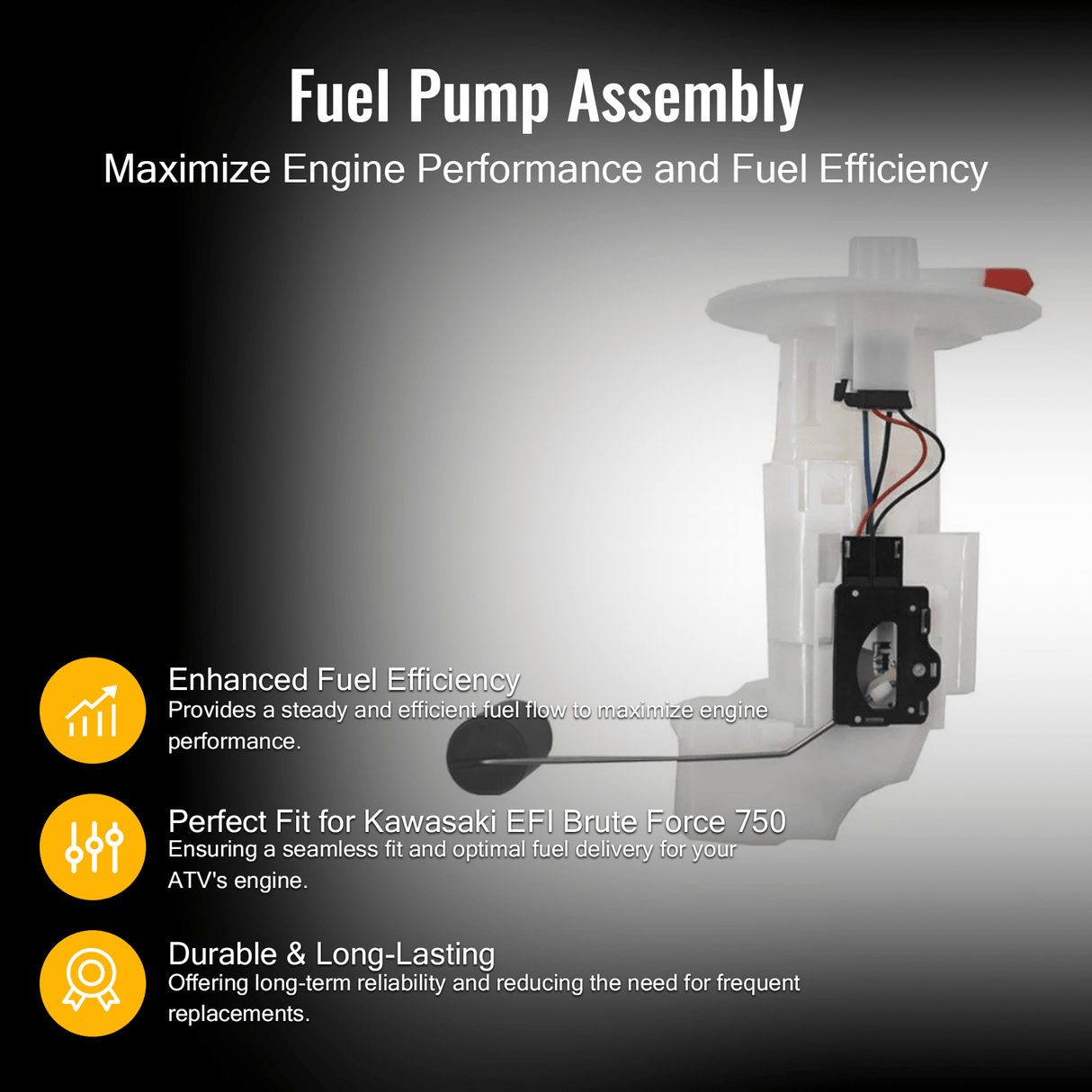 Fuel Pump Assembly 49040 - 0717 49040 - 0033 Fits for Kawasaki EFI Brute Force 750 2008 - 2020 EPS ATV - Fab Heavy Parts