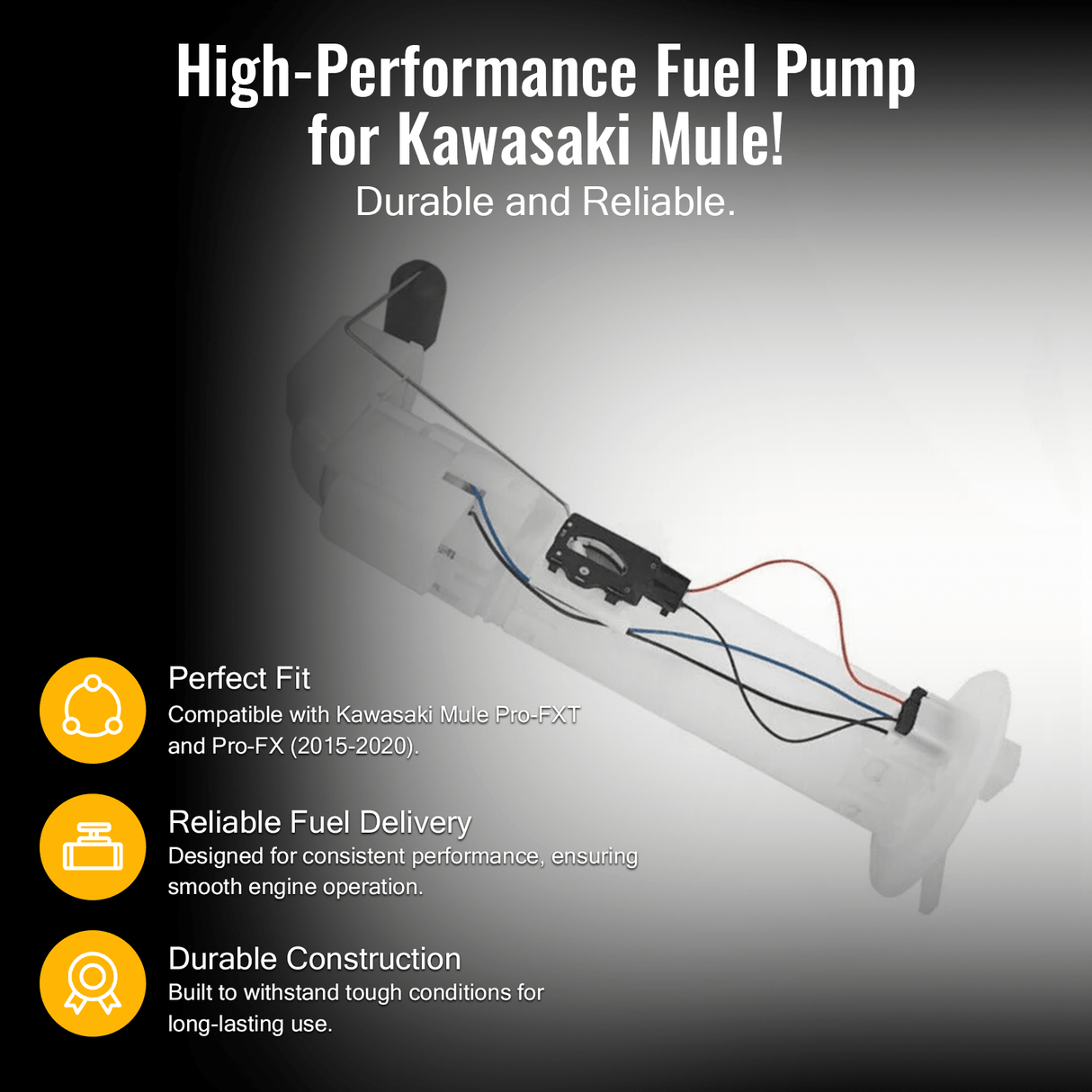 Fuel Pump Assembly 49040 - 0733 Fits for Kawasaki Mule Pro - FXT Pro - FX 2015 - 2020 - Fab Heavy Parts