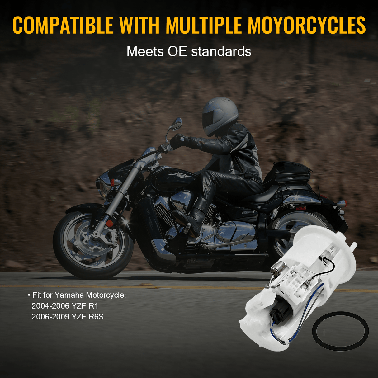Fuel Pump Assembly 5PW - 13907 - 05 - 00 for Yamaha Motorcycle YZF R1 R6S 2004 - 2009 - Fab Heavy Parts
