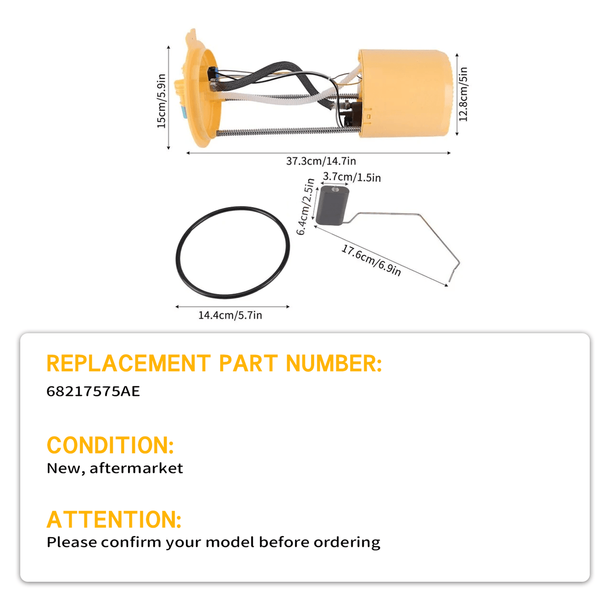 Fuel Pump Assembly 68217575AE For Ram 1500 2014 2015 2016 2017 2018 V6 3.0L Diesel - Fab Heavy Parts