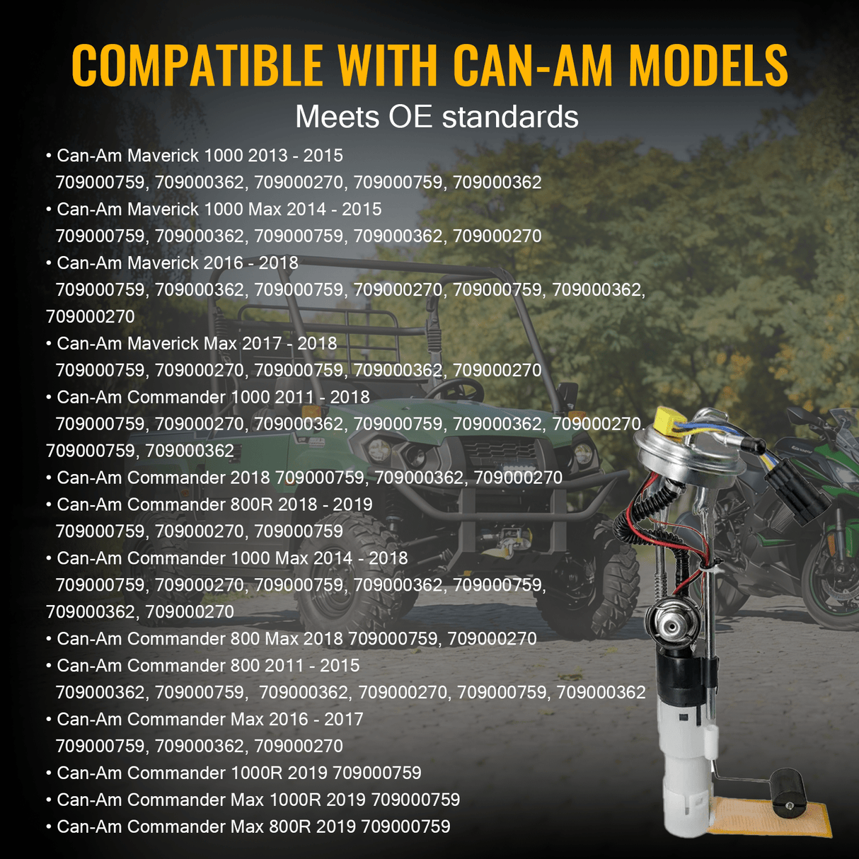 Fuel Pump Assembly 709000362 709000759 Fits for Can - Am 12 - 20 Commander Maverick 800 1000 - Fab Heavy Parts