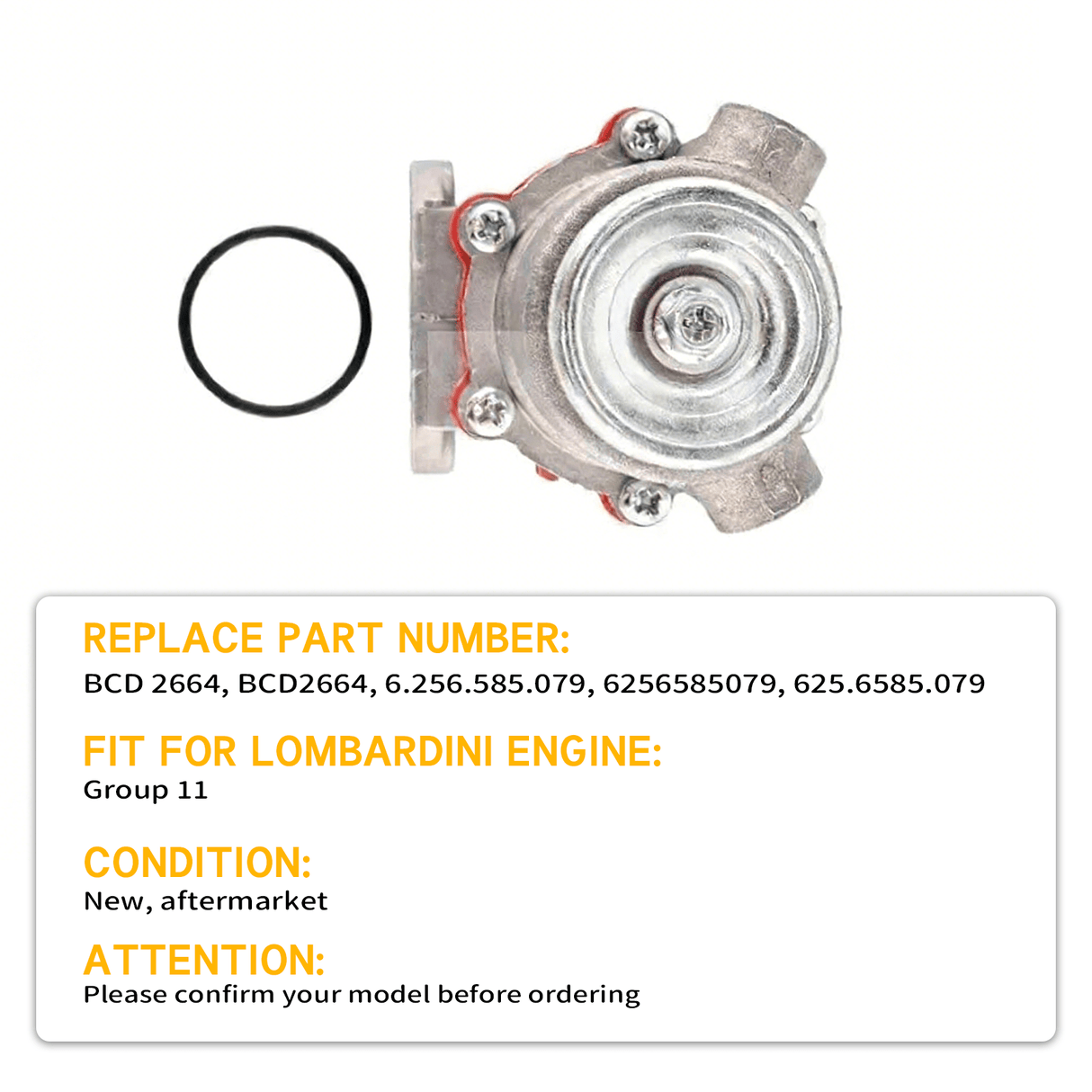 Fuel Pump BCD2664 6.256.585.079 for Lombardini Engine Group 11 - Fab Heavy Parts