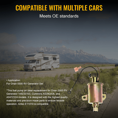 Fuel Pump Replaces Onan 5500 RV Generator 149233103 Fits Cummins A029G426 A047Z224 Airtex E11010 - Fab Heavy Parts