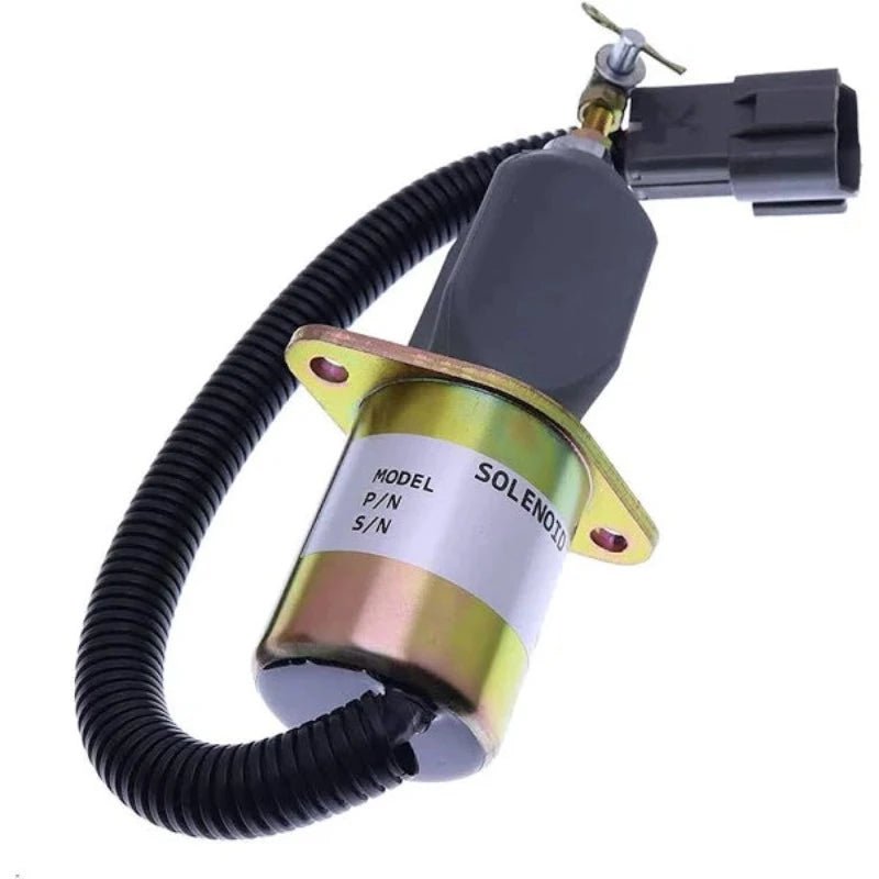 Fuel Solenoid 129953 - 77811 1751ES - 12A3UC12B1S SA - 4673 - S for Hyundai R55 - 7 R60 - 5 Volvo EC55 ECR88 Yanmar Vio55 Vio75 Engine 4TNV94 4TNE94L 4TNV98 - Fab Heavy Parts