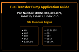 Fuel Transfer Pump 1106N1 - 010 3904372 3936320 5334912 Fits for Cummins Engine 6B 6BT 4B 4BT - Fab Heavy Parts