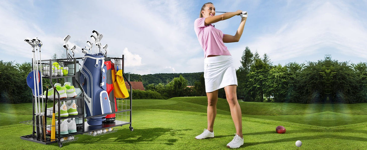 Golf Bag Storage Garage Organizer Golf Club Bag Storage Rack - Fab Heavy Parts