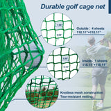 Golf Practice Net Cage 10x10x10FT with Metal Frame Hitting Net Kit Indoor Outdoor Black - Green - Fab Heavy Parts