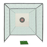 Golf Practice Net Cage 10x10x10FT with Metal Frame Hitting Net Kit Indoor Outdoor Black - Green - Fab Heavy Parts