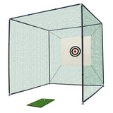 Golf Practice Net Cage 10x10x10FT with Metal Frame Hitting Net Kit Indoor Outdoor Black - Green - Fab Heavy Parts