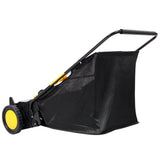 Hand Push Lawn Sweeper 21 Inch Leaf & Grass Collector 3.5 cu. ft Hopper Bag Capacity with Adjustable Brush Height - Fab Heavy Parts
