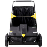 Hand Push Lawn Sweeper 21 Inch Leaf & Grass Collector 3.5 cu. ft Hopper Bag Capacity with Adjustable Brush Height - Fab Heavy Parts