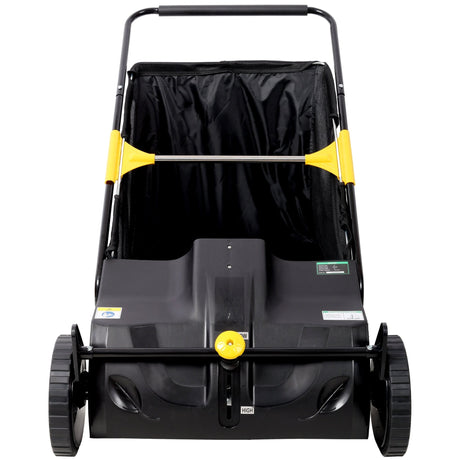 Hand Push Lawn Sweeper 21 Inch Leaf & Grass Collector 3.5 cu. ft Hopper Bag Capacity with Adjustable Brush Height - Fab Heavy Parts