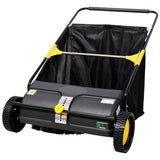 Hand Push Lawn Sweeper 26 Inch Leaf & Grass Collector 7 cu. ft Hopper Bag Capacity with Adjustable Brush Height - Fab Heavy Parts