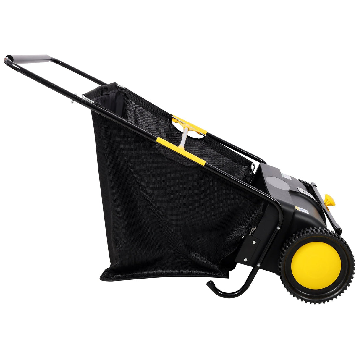 Hand Push Lawn Sweeper 26 Inch Leaf & Grass Collector 7 cu. ft Hopper Bag Capacity with Adjustable Brush Height - Fab Heavy Parts